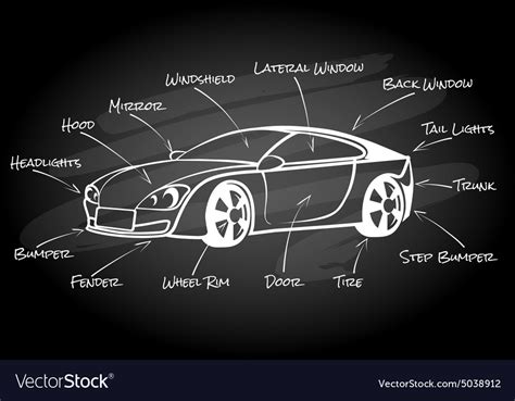 Car Parts Infographic Element Royalty Free Vector Image