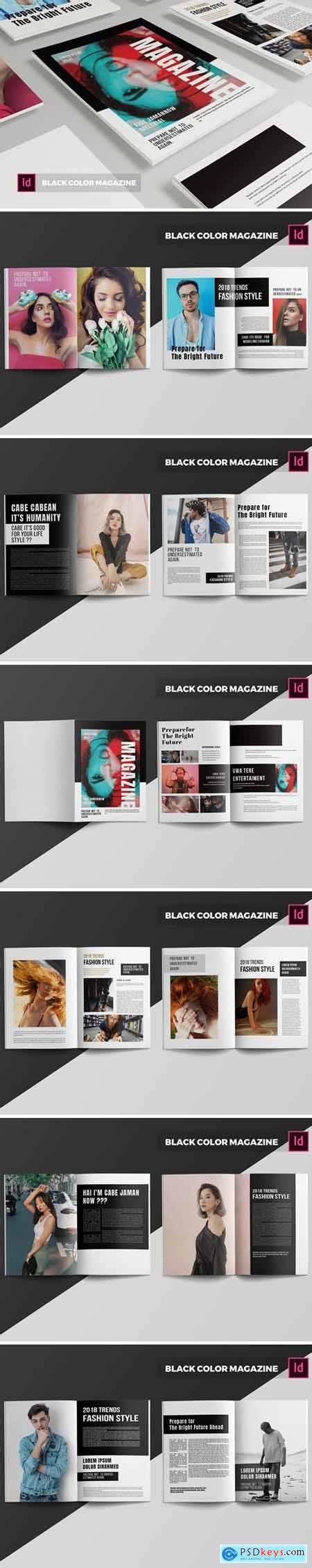 Black Color Magazine Template Free Download Photoshop Vector Stock