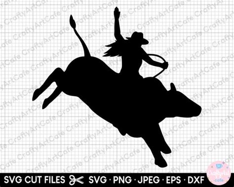 Bull Rider Girl Svg Cricut Female Bull Rider Svg Png Eps Dxf Etsy