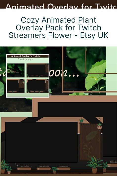 Cozy Animated Plant Overlay Pack For Twitch Streamers Flower Leaves
