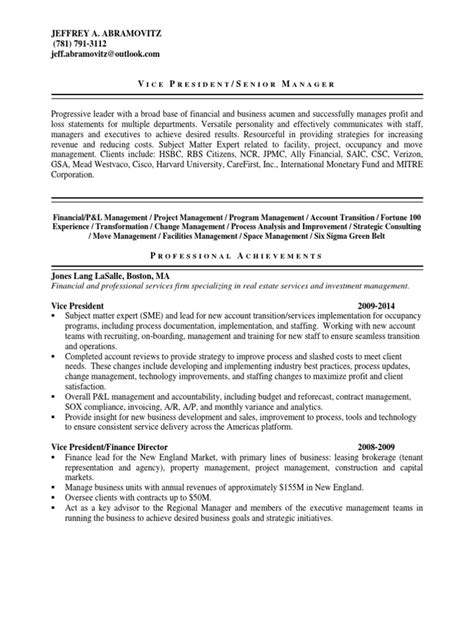 Analyzed the financial and business plans for the development of a new product launch strategy across the country; Vice President Real Estate in Boston MA Resume Jeffrey ...