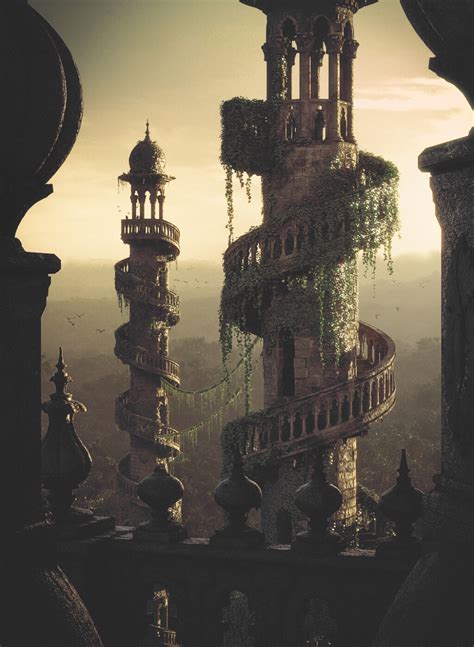 Artstation Mystic Towers Adrien Lambert In 2021 Fantasy Landscape