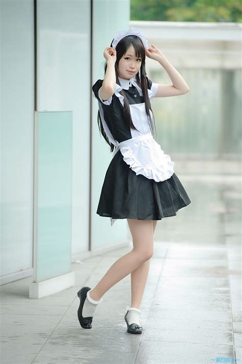 akiyama mio apron cosplay dress hairband kii anzu k on maid maid uniform pantyhose socks maid