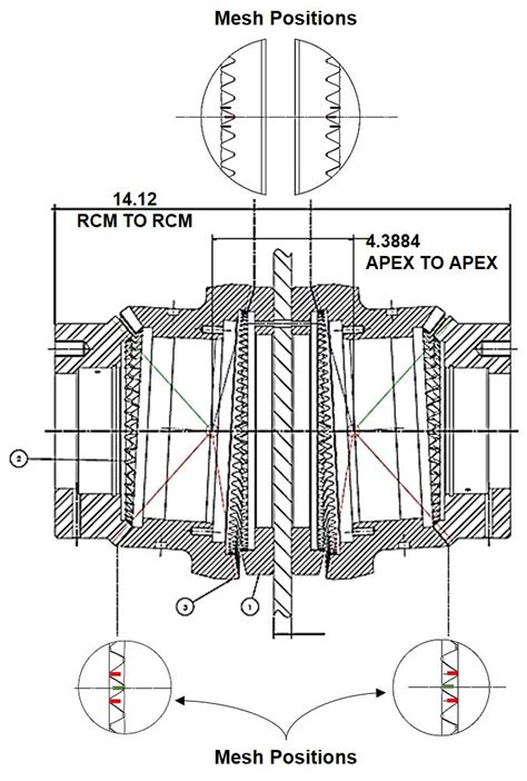 Bevel Gear Meshes And Match Marks At Mesh Positions Dimensions In