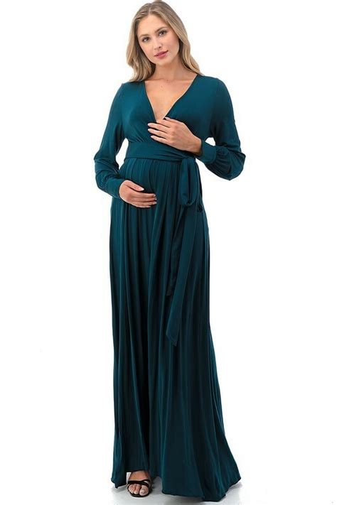 Long Sleeve Maternity Maxi Dress