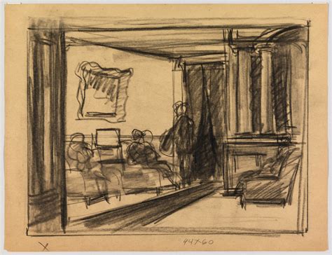 Edward Hopper Study For Hotel Lobby Whitney Museum Of American Art