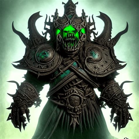 Graphic Of Haunted Bog Orc Lich King In Jade Armor · Creative Fabrica