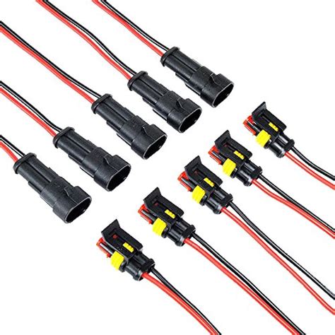 5 Kit 2 Pin Way 20 16 Awg Waterproof Connector Wire Harness Ip67 Amp