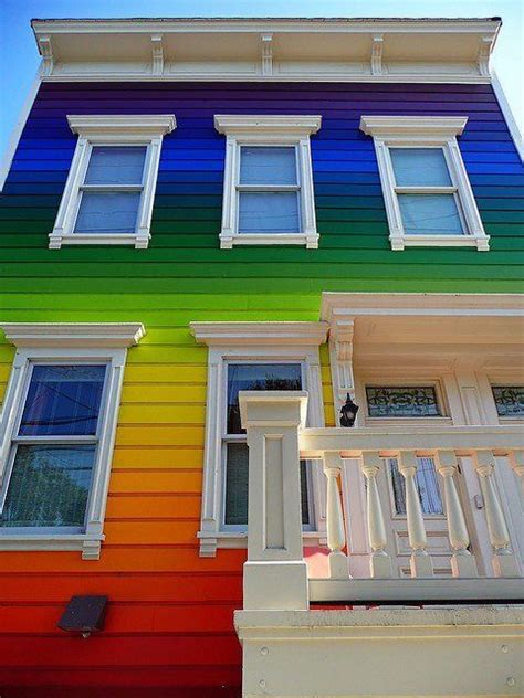 Rainbow House Exterior House Colors Exterior Paint Stucco Paint