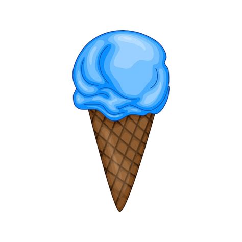 Helado en estilo de dibujos animados lindo ilustración vectorial aislado sobre fondo blanco