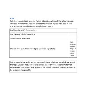 His 100 topic exploration worksheet
