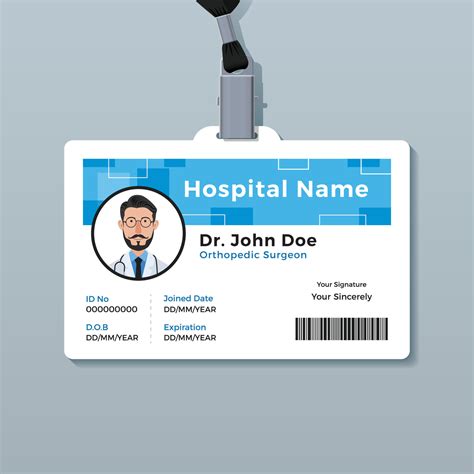 Doctor Id Badge Medical Identity Card Template 13269632 Vector Art At
