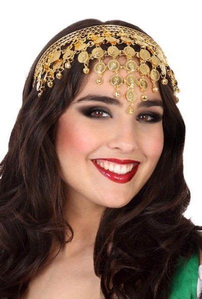 Ladies Arabian Gold Coin Fortune Teller Headdress Arabian Costume