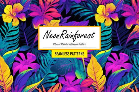 Neonrainforest Rainforest Neon Pattern Graphic By Canvas Elegance