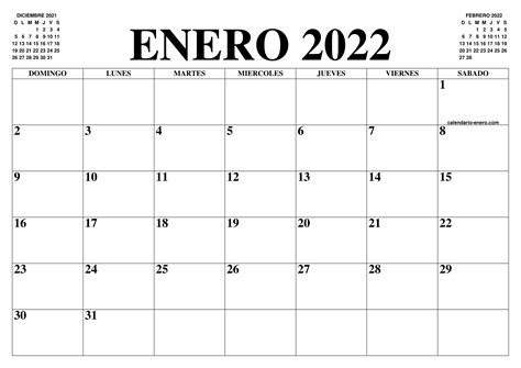 Calendario Enero 2022 Para Imprimir Images And Photos Finder
