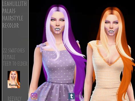 Sims 4 — Leahlillith Palais Hairstyle Recolor By Reevaly — Mesh By Leah