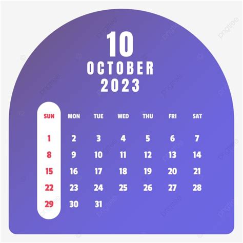 October Simple Calendar 2023 October 2023 Calendar Monthly Plan Png