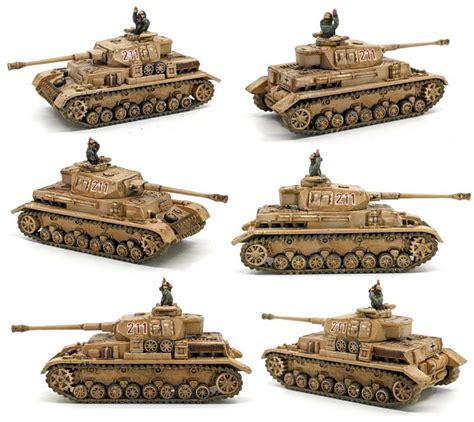 Wwii Panzer Iv G Six 1144 Scale Tanks Unpainted Plastic Kit