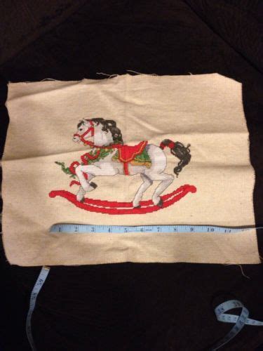 Find the perfect baby cross stitch items here! Completed Cross Stitch Christmas Rocking Horse 9.25 X 6.25 ...