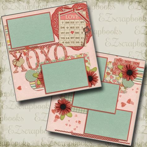sweet valentine 2 premade scrapbook pages ez layout 761 etsy premade scrapbook holiday