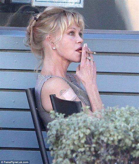 Smoking Hot Melanie Griffith Puffs On A Cigarillo Over Girly Lunch