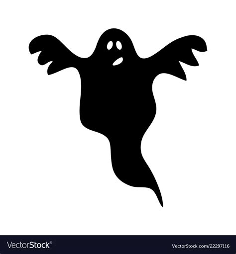Halloween Ghost Silhouette Icon Symbol Design Vector Image