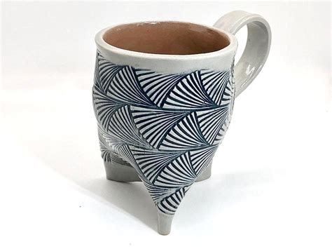 Ceramic Tripod Coffee Mug Handmade Pottery Mug With Three Feet