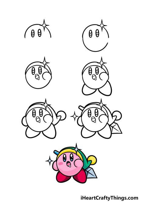 Kirby Drawing How To Draw Kirby Step By Step