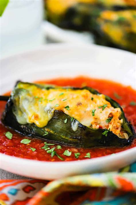 Stuffed Poblanos With Red Sauce How To Feed A Loon