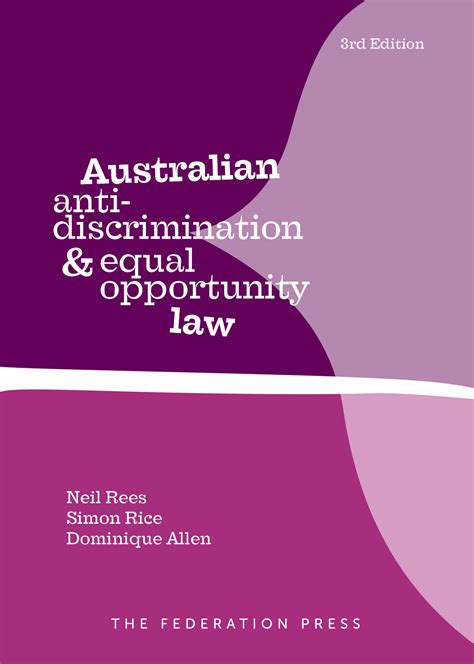 Australian Anti Discrimination And Equal Opportunity Law Irwin Law