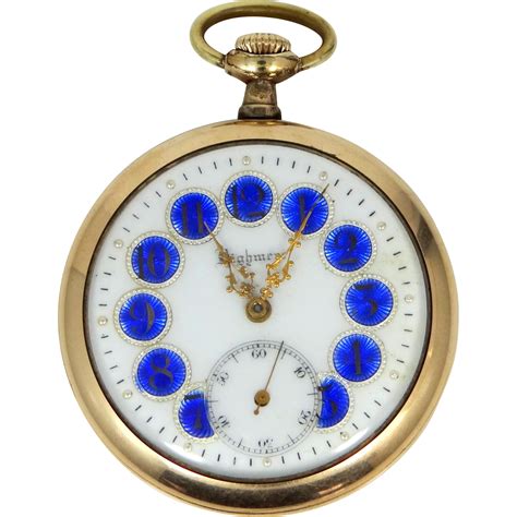 For Sale Is This Vintage Gold Filled Highmere Cobalt Blue Enamel Dial
