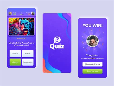Quiz App Quiz Design App Interface Design App