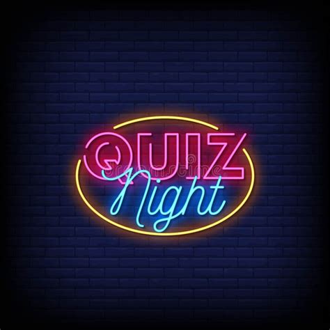 Quiz Night Neon Signs Style Text Vector Stock Vector Illustration Of