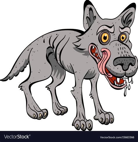 Cartoon Image Of Hungry Wolf Royalty Free Vector Image
