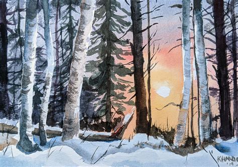 Late Fall Afternoon Art For Sale Art Watercolor