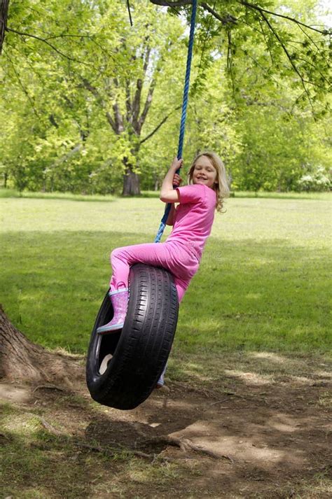 Girl On Tire Swing Stock Image Image Of Child Tire 54679983
