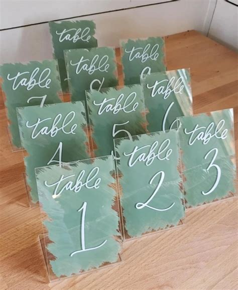 Acrylic Wedding Table Numbers - Handmade by Mulberry Market Designs #