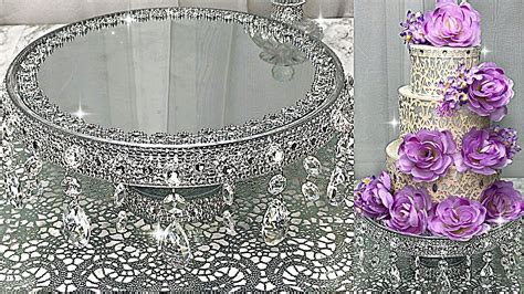 Diy Mirror Crystal Glam Cake Stand Diy Wedding Cake Stand Decor Ideas