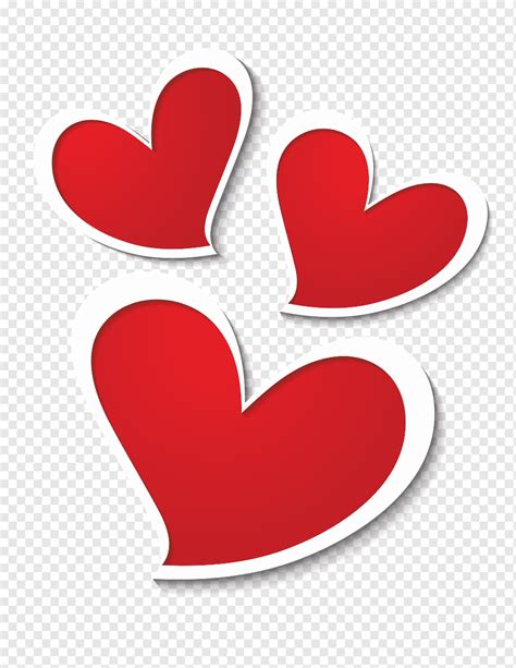 Símbolo do coração decoração de três corações ilustração de três