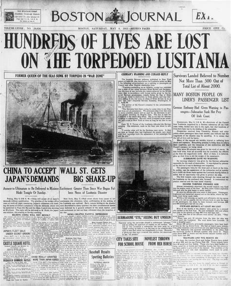 Today In History May The Lusitania Is Torpedoed