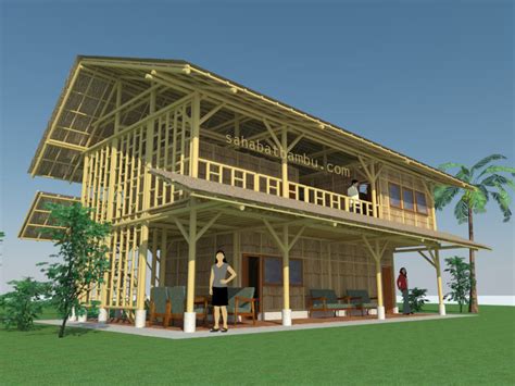 contoh rumah joglo  bambu