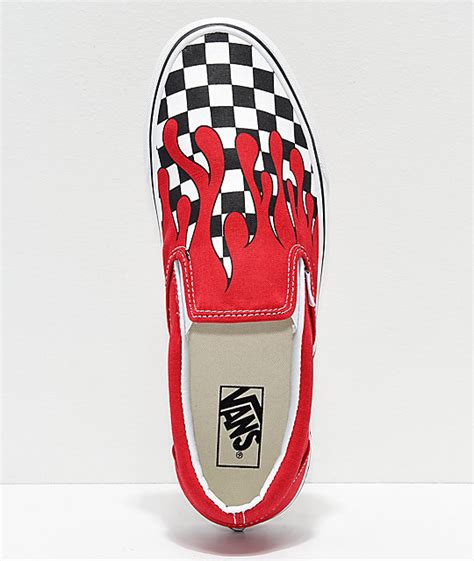 Shop vans slip on shoes and find comfiest and easiest ways to keep your style in check. Vans Slip-On Checkerboard Flame Red & White Skate Shoes ...