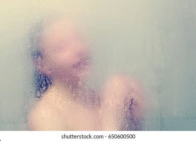 Beauty Babe Girl Shower Behind Glass Stock Photo Edit Now
