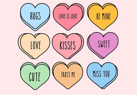 Candy Hearts SVG Bundle Conversation Hearts SVG Valentines | Etsy