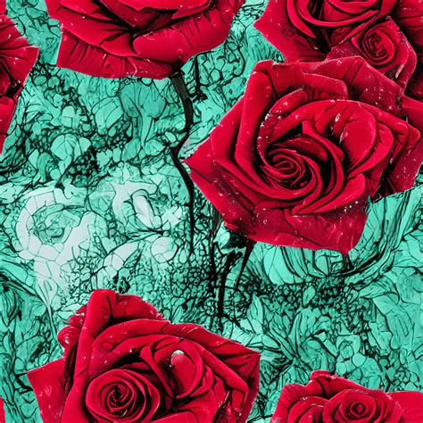 Red Rose Repeating Pattern Graphic Deepdream Creative Fabrica