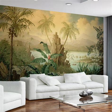 Mural Wallpaper Custom 3d Wall Murals Wallpaper Fog Towering Trees