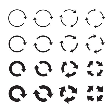 Sets Of Black Circle Arrows Vector Icons Stock Image Everypixel