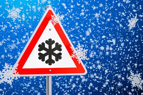 Beware Of Ice Or Snow Road Sign 3d Rendering Stock Photo Download