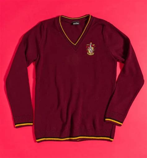 Harry Potter Gryffindor House Burgundy V Neck Knitted Jumper