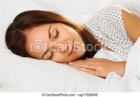Beautiful Woman Sleeps In The Bedroom Beautiful Woman Sleeps In The